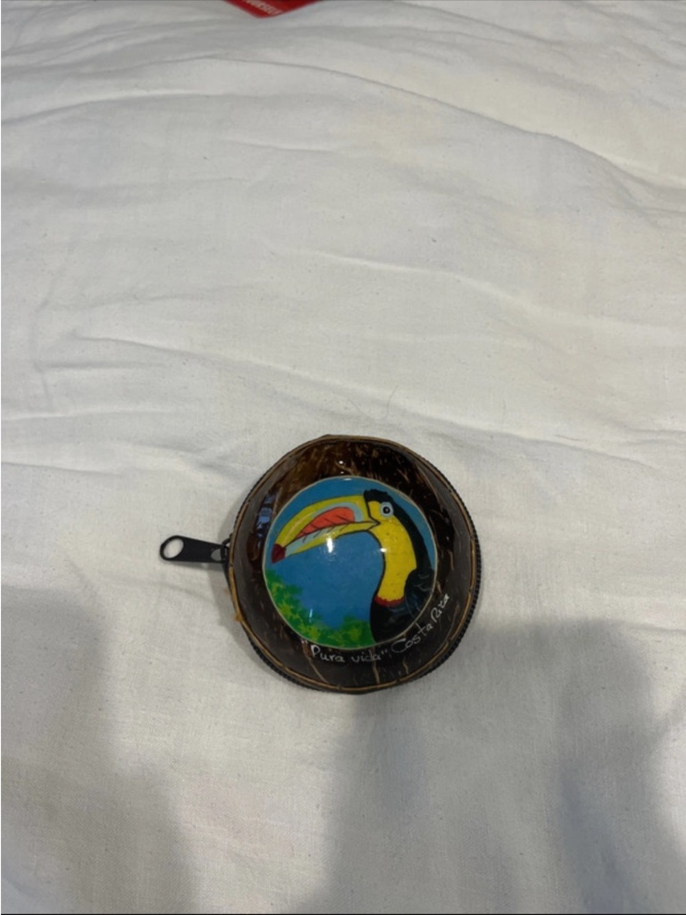 Handmade Costa Rican Coconut Husk Toucan Coin Purse